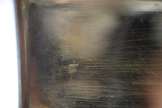 A 19th century Austro-Hungarian 950 standard white metal snuff box with gilt interior